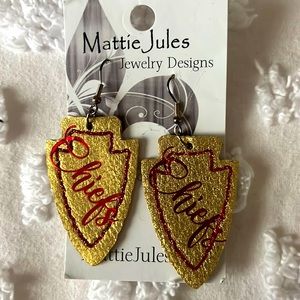 ☀️Chiefs dangle earrings. Homemade by Mattie Jules. ☀️